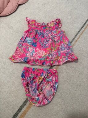Lilly Pulitzer Pink Floral Baby Matching Set
